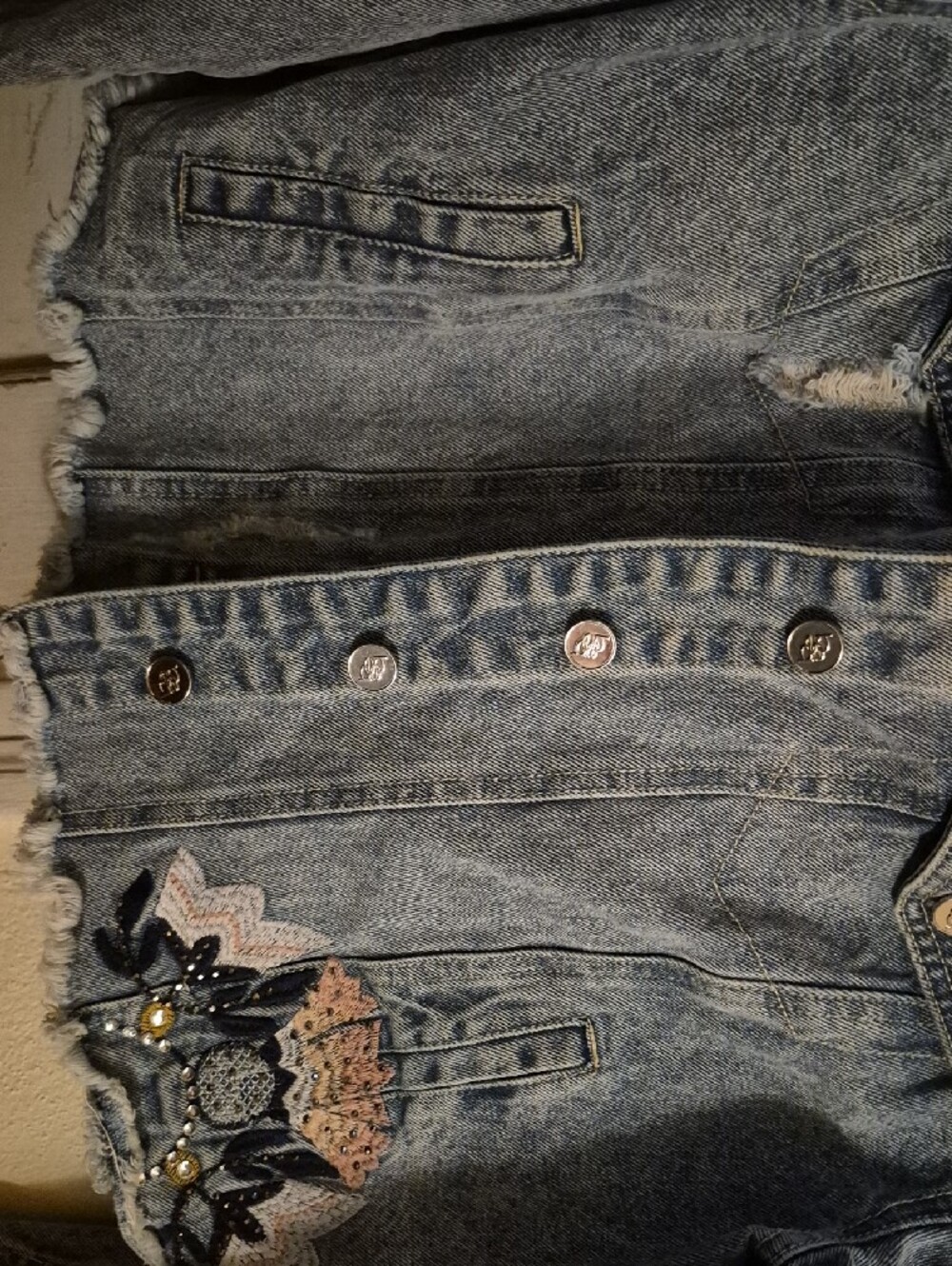 bebe Light Blue Denim Jacket with Black Label - Picture 7 of 9